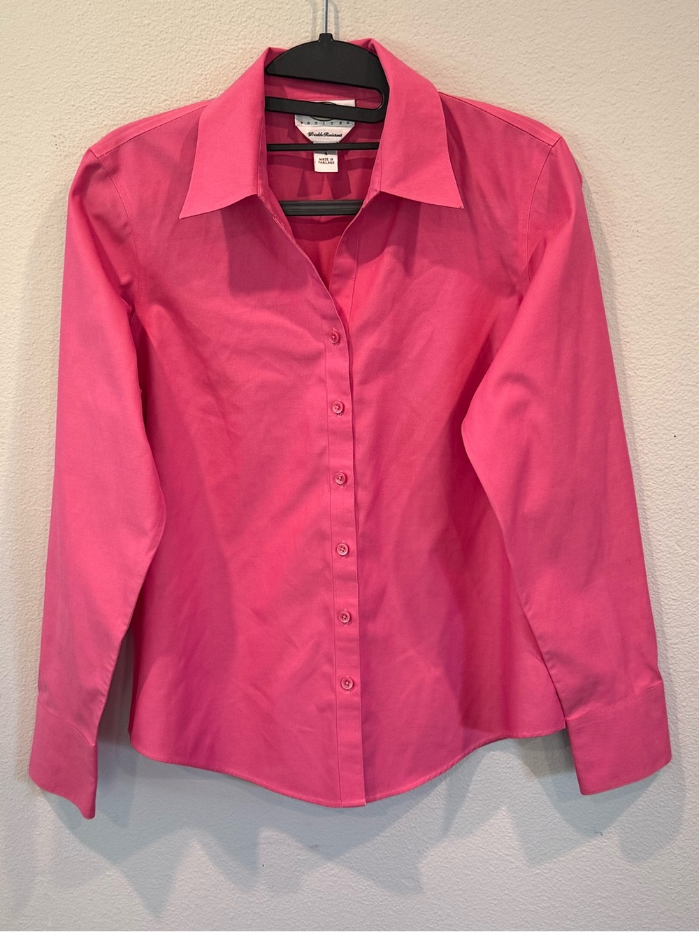 Talbots Women’s Size 4 Pink Wrinkle Resistant Button Up Shirt Cotton Long Sleeve